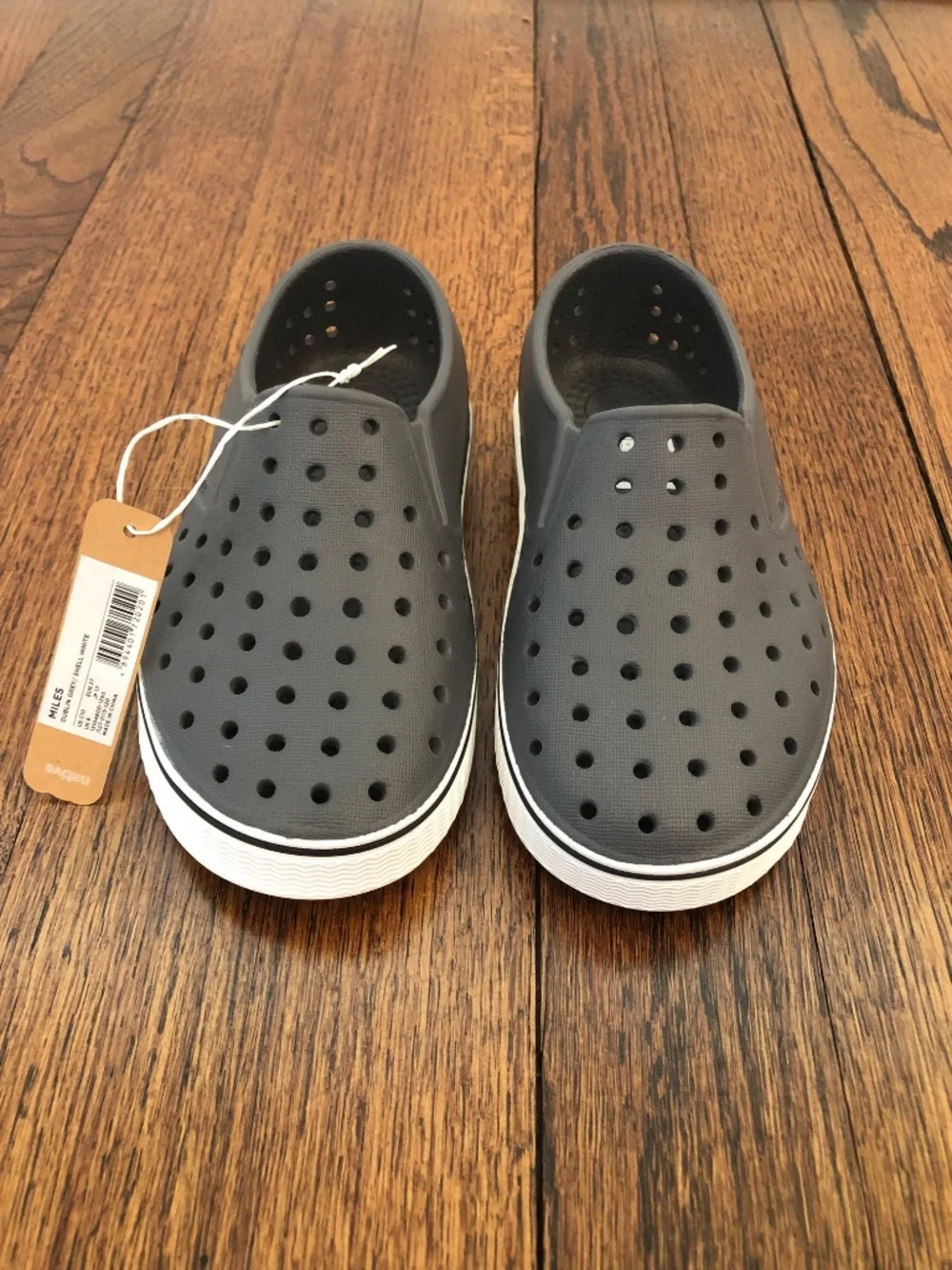 NWT Native Miles Toddler Shoes, Dublin Grey/Shell White, Size C10